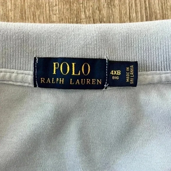 Mens Polo Ralph Lauren Blue Polo Shirt - 4XB - Picture 7 of 7